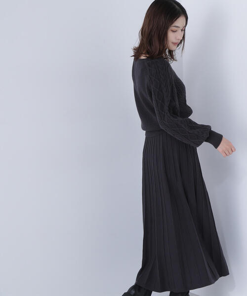 「NATURAL BEAUTY BASIC」 セットアップ P/S チャコールグレー レディースの画像