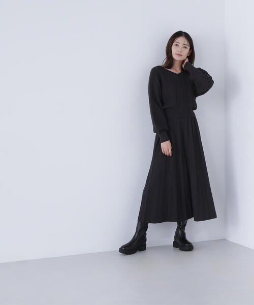 「NATURAL BEAUTY BASIC」 セットアップ P/S チャコールグレー レディースの画像