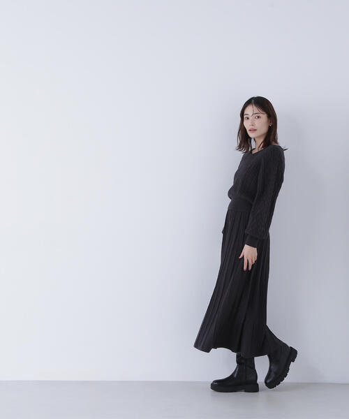 「NATURAL BEAUTY BASIC」 セットアップ P/S チャコールグレー レディースの画像