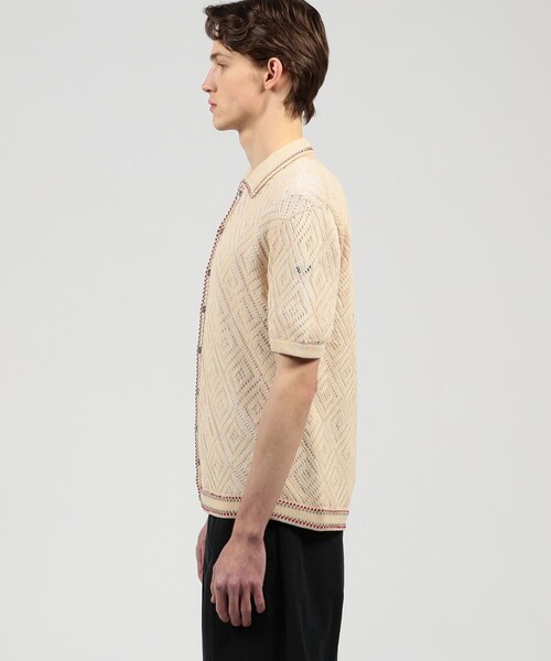 セーター ニット 「別注」Raffa Molina コットン ニットシャツ メンズの画像