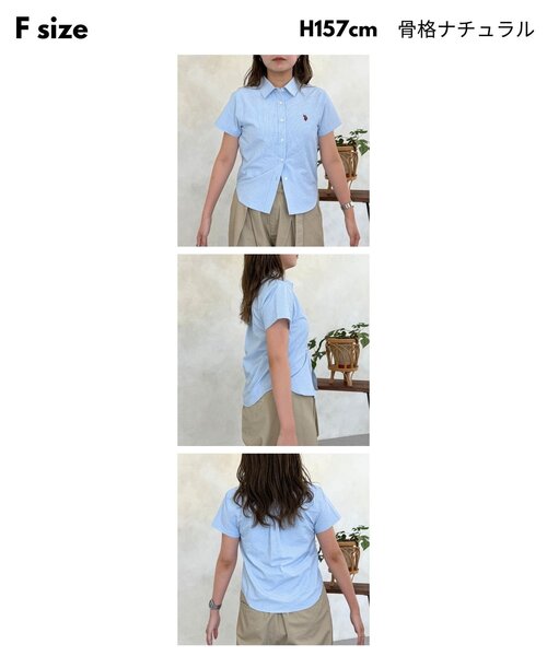 U.S. POLO ASSN.（ユーエスポロアッスン） ブラウス シャツ 半袖 シア
