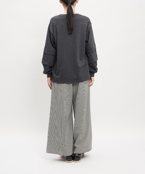 gomme（ゴム） ワイドパンツ パンツ チェックワイドパンツ レディース