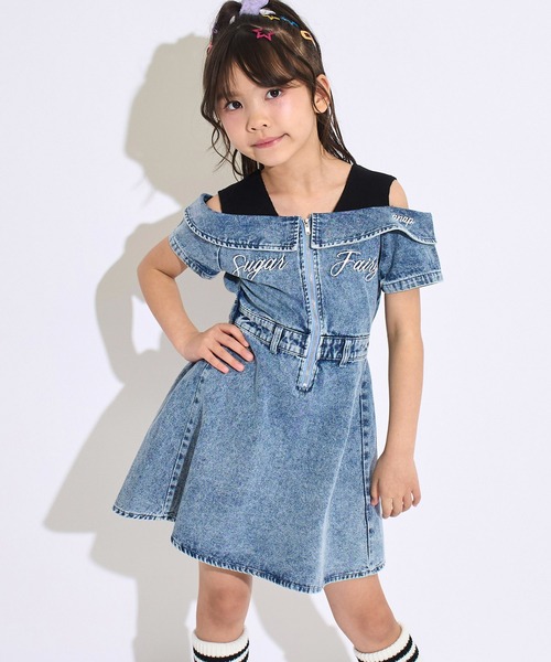 アネモネ　キッズセットアップ　ワンピース ANAP kids（アナップキッズ） ワンピース ポシェット付 オフショル風