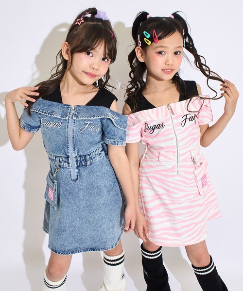 ANAP kids（アナップキッズ） ワンピース ポシェット付 オフショル風