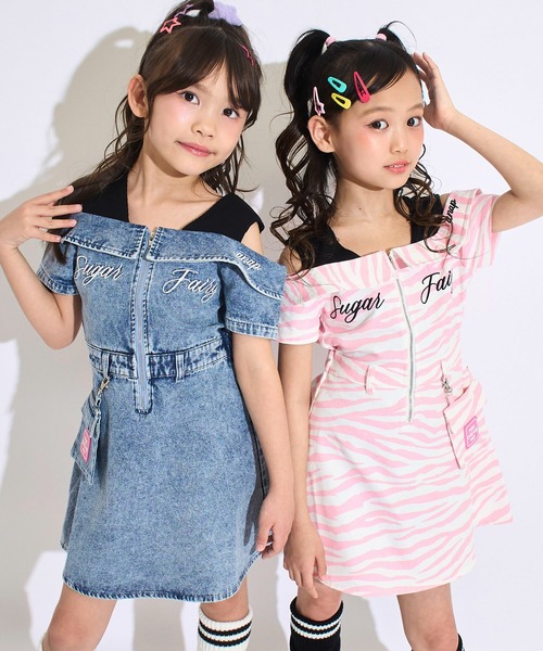ANAP kids（アナップキッズ） ワンピース ポシェット付 オフショル風
