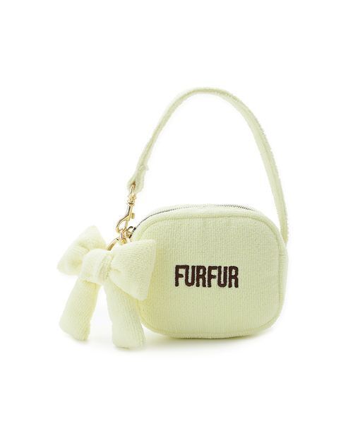 FURFUR（ファーファー） ポーチ リボンチャーム付きパイルキルティング