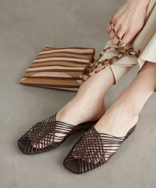 BEAUTY＆YOUTH UNITED ARROWS サンダル レザー ラインメッシュ