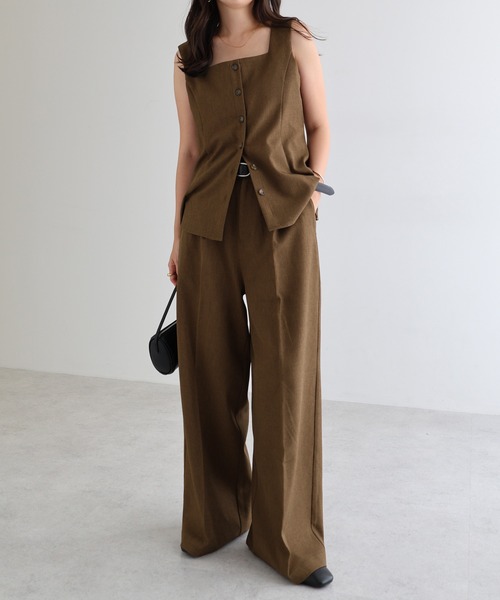 「andme」 「alma design」スラックス L ブラウン レディース_画像2