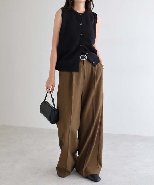 「andme」 「alma design」スラックス L ブラウン レディース_画像3