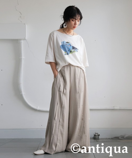 「antiqua」 イージーパンツ MEDIUM ナチュラル レディース_画像9