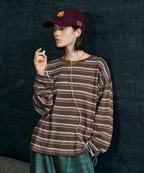 soerte tシャツ Loose Multi Border L/S Tee / ルーズマルチボーダー