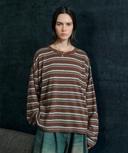 soerte tシャツ Loose Multi Border L/S Tee / ルーズマルチボーダー