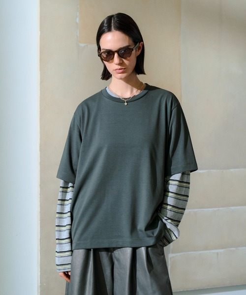soerte tシャツ Loose Multi Border L/S Tee / ルーズマルチボーダー