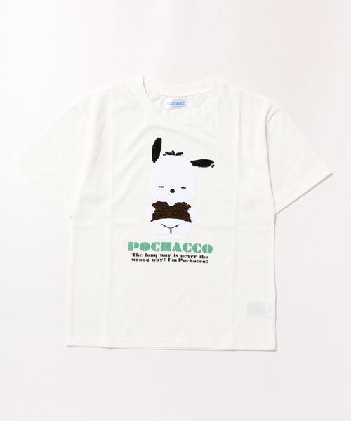 sanrio（サンリオ） tシャツ ポチャッコ スパンコール/サガラ刺繍 半袖