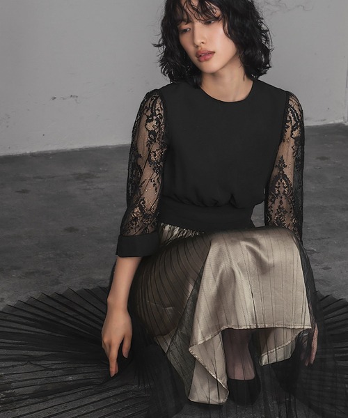 GIRL DRESS FOR NOW 「GIRL」 長袖ワンピース L ブラック レディース