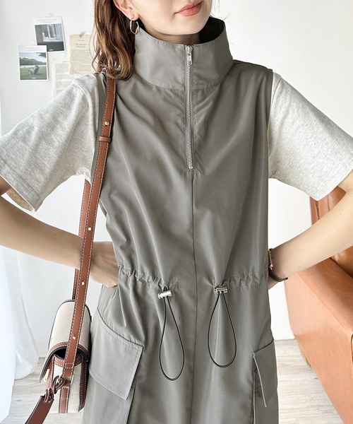 「Java」 ノースリーブワンピース X-LARGE チャコールグレー レディース_画像9