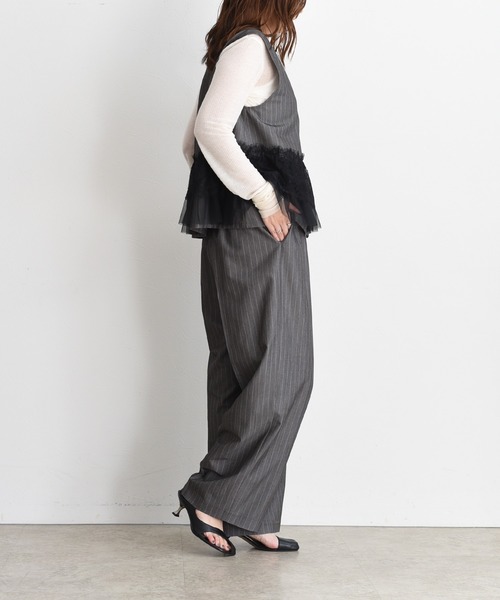 Eimee Law（エイミーロウ） セットアップ ピンストライプ レースフリル