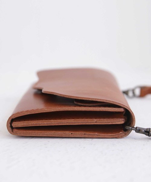 antiqua 財布 日本製本革ミニマルショルダー財布 レディース