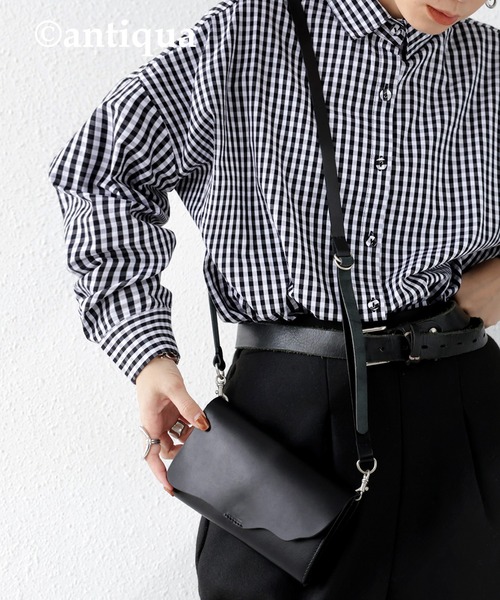 antiqua（アンティカ） 財布 日本製本革ミニマルショルダー財布