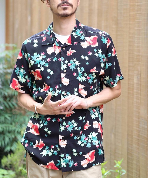 Blue Standard シャツ 「BLUE STANDARD」レーヨン和柄シャツ