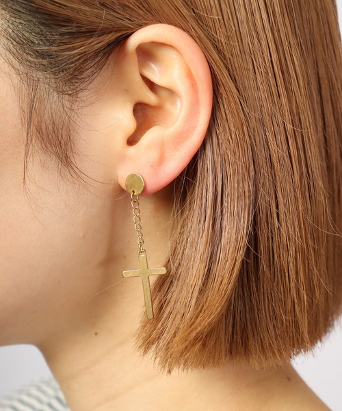 OFF WHITE クロスピアス 完品 美品 FUNALIVE（ファンアライブ） ピアス JON ステンレスチェーンクロス