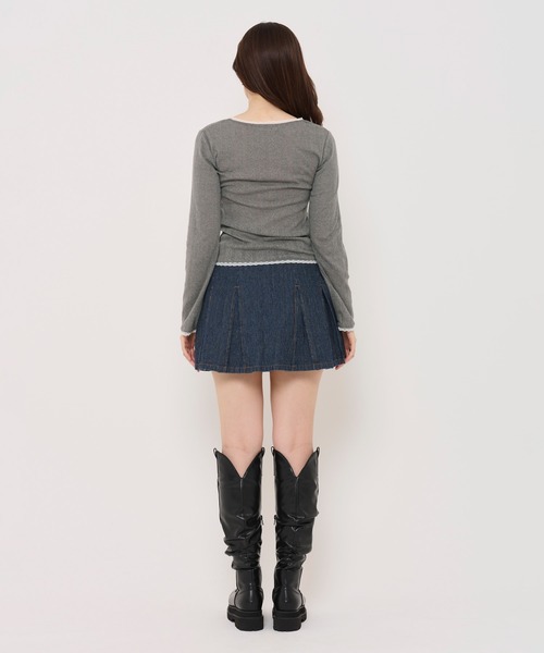 tシャツ クリアボタン ヘンリーネックカットソー TINA：JOJUN レディース TINA：JOJUN tシャツ クリアボタン ヘンリーネックカットソー