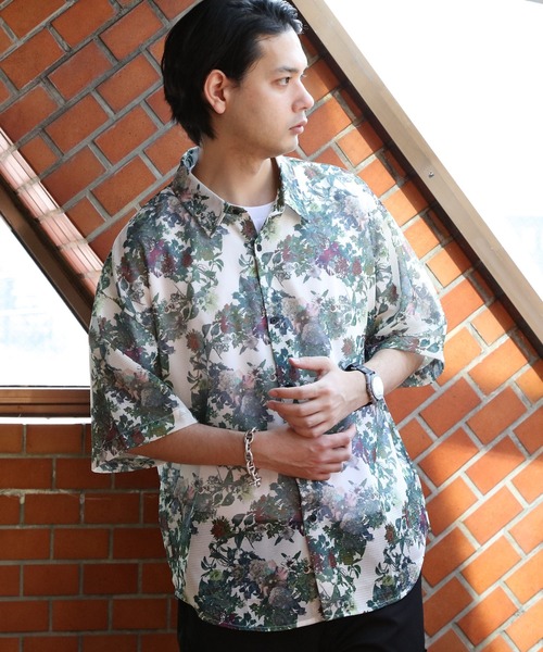 8（eight） シャツ 総柄シアーシャツ メンズ レディース