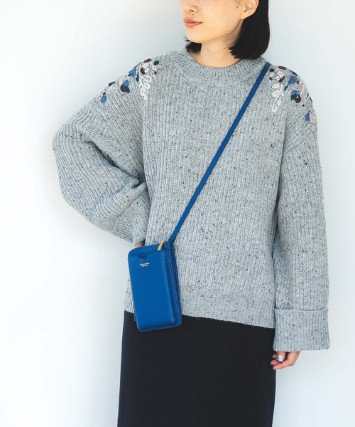 TXT公式　blue hour ブルアワ　ストライプニットセーター ハート刺繍 Adina Sweater - Azure Claret Stripe – Pistola Denim
