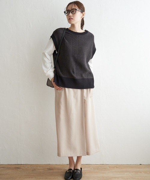 ikka（イッカ） ベスト ジレ 「2点セット／親子コーデ」3WAYニット