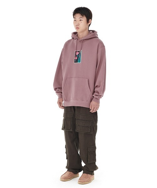 パーカー 「mahagrid/マハグリッド」TWO ROSE HOODIE/フラワーデザイン プルオーバーパーカー レディース メンズ MAHAGRID パーカー 「mahagrid/マハグリッド」TWO ROSE HOODIE