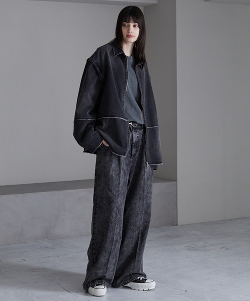 オーバーデニムジャケット　VINTAGE denim セール】オーバーサイズデニムジャケット（デニムジャケット