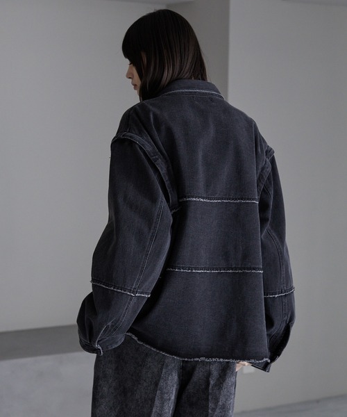 CIASENSE デニムジャケット gジャン Shoulder ZIP cut-off