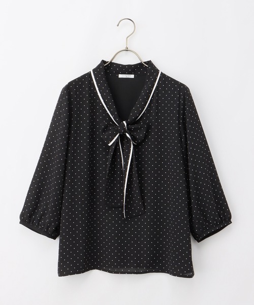 BALLOON HALF-SLEEVE BLOUSE｜38｜O/WHT｜SHIRTS AND BLOUSES