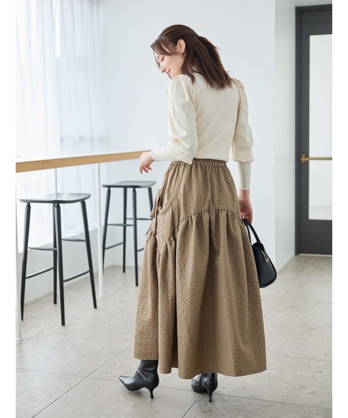 fifth（フィフス） スカート ふくれジャガードギャザースカート