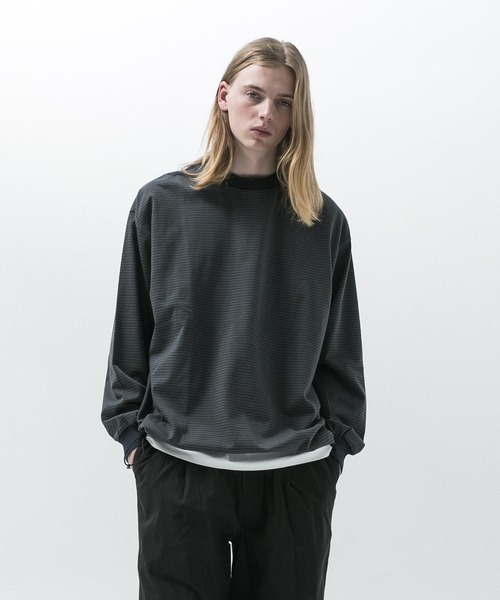 SLICK tシャツ 「SLICK/スリック」Micro Border Drawstring L/S