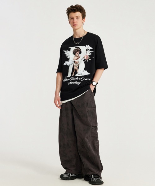 Ressaca tシャツ オーバーサイズ キューピッドグラフィックプリントT 