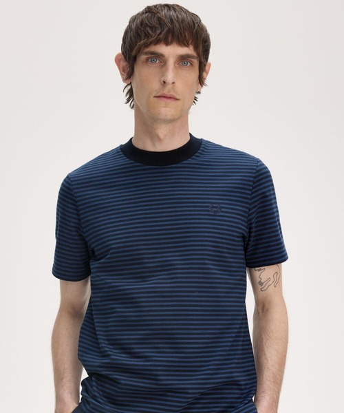 FRED PERRY フレッドペリー ファインストライプ ヘビーウエイトTシャツ FRED PERRY tシャツ Fine Stripe Heavy Weight T-Shirt