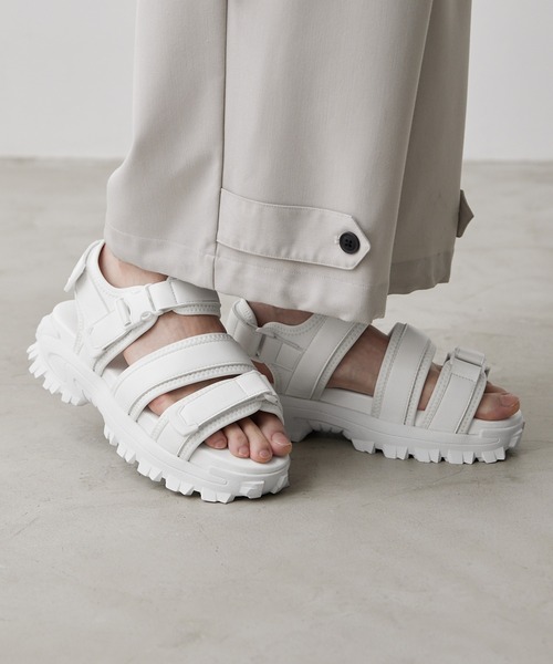 CLEL スニーカーサンダル CLEL】High-sole Sneaker Sandals/ハイソール 合皮 スニーカー