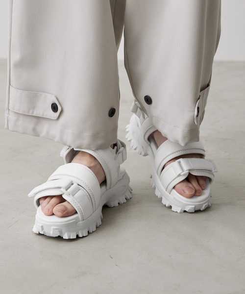 CLELサンダル（新品未使用） セール】【CLEL】High-sole Sneaker Sandals/ハイソール 合皮