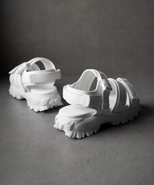 【CLEL】ハイソール 合皮 スニーカーサンダル/ブラックM セール】【CLEL】High-sole Sneaker Sandals/ハイソール 合皮