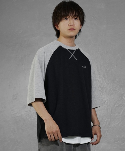 miccar ラグランスリーブTシャツ　サイズ38 ブラック MinoriTY（マイノリティ） tシャツ 「MinoriTY」肉厚さらさら生地