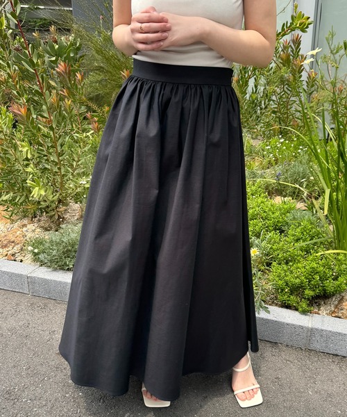 スカート 「Nave・otona MUSE別注」バックサテンフレアスカート  