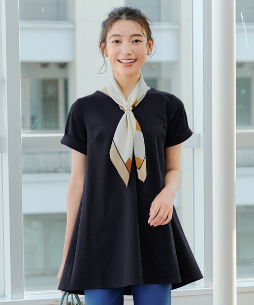 tシャツ 「UVカット・吸水速乾」 “きれい見え” バックフレアチュニック レディース Tiaclasse tシャツ 「UVカット・吸水速乾」 “きれい見え” バック