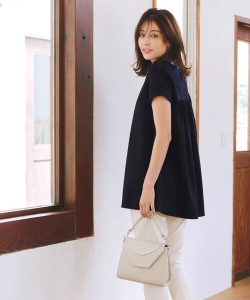 tシャツ 「UVカット・吸水速乾」 “きれい見え” バックフレアチュニック レディース Tiaclasse tシャツ 「UVカット・吸水速乾」 “きれい見え” バック
