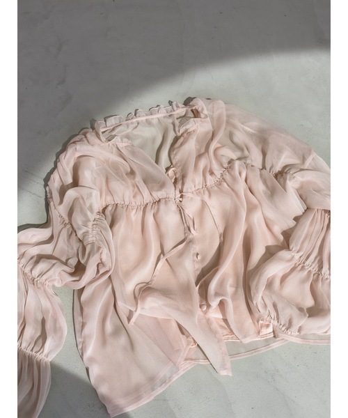 ブラウス シャツ triple shirring blouse set レディース