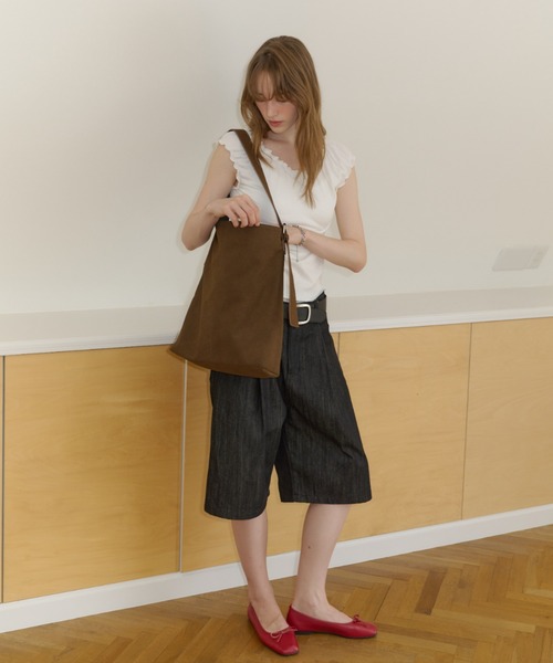 GIUNON スエードショルダーバッグ GIUNON ショルダーバッグ バッグ 2way suede shoulder bag