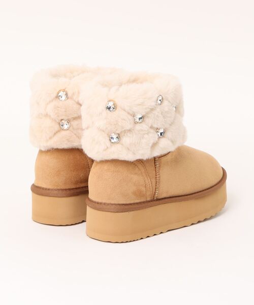 ブリジット バーキン（Bridget Birkin）/25秋冬新作◆Bridget Birkin◆4cmヒール◆キルティングビジュームートンブーツ Bridget Birkin（ブリジットバーキン） ブーツ 「Bridget Birkin