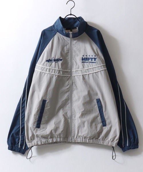 極美品/XL相当 パーリーゲイツ　トラックジャケット　ナイロン　ストライプ　ロゴ SITRY ナイロンジャケット Nylon Track Jacket/オーバーサイズ