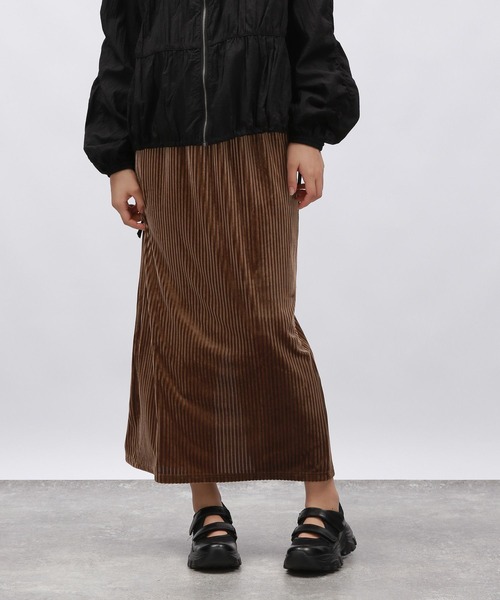 レジル（resil）/ベロアジャガードスカート LAKOLE（ラコレ） スカート ベロアリブナロースカート / 148118