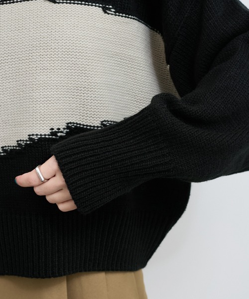 LE CERCLE par rope' ニット セーター バイカラーニットプルオーバー